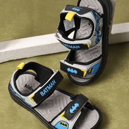 Kidsville DC Comics Featuring Batman Designed Double Velcro Closure Sandals - Black & Grey-picture-26