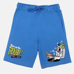 Wear Your Mind Knit Warner Bros Featuring Tom & Jerry Printed Shorts - Royal Blue-picture-27