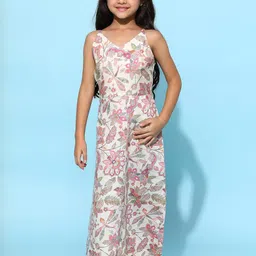 TALES & STORIES Floral Print Maxi Dress With Cape-image-14