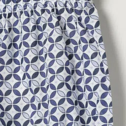 Milou Abstract Printed Shorts - White & Navy image 4