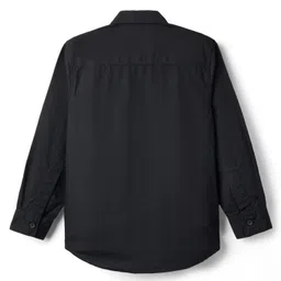 Pine Kids 100% Cotton Full Sleeves Solid Coloured Shirt - Black image 3