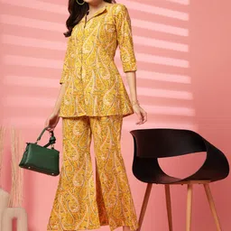 Indibelle Printed V-Neck Pure Cotton Shirt With Palazzo-picture-16