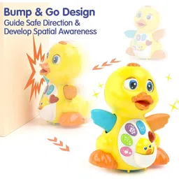 NEGOCIO Flapping Dancing Duck Sings Dances Light Up Infant Learning Musical Toy for Toddlers (Color May Vary) image 4