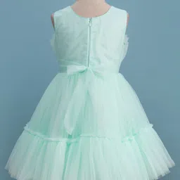Mark & Mia Woven Sleeveless Party Dress with Bow & Frill Detailing - Light Mint Green image 4