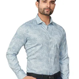 ATLANCE Men Floral Printed Regular Fit Spread Collar Pure Cotton Formal Shirt image 3