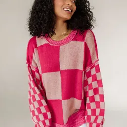 Errabelly Women Checked Pullover-picture-32