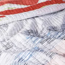 freedom tree Blooms Landscape Upcycled Cotton Voile Multi-Colored Single Quilt image 5