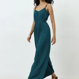 LOV by Westside Teal Solid Jumpsuit-picture-42