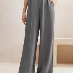 BROADSTAR Women Smart High-Rise Easy Wash Pleated Trousers-picture-38