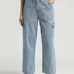 Pepe Jeans Blue Cotton High Rise Flared Jeans-image-97