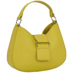 Forever Glam by Pantaloons Lime Yellow Solid Hobo Handbag image 5