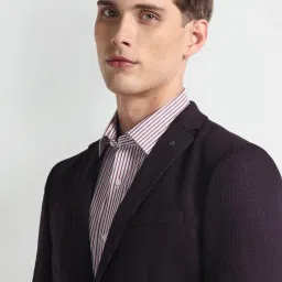 Arrow Red Slim Fit Texture Blazer image 5