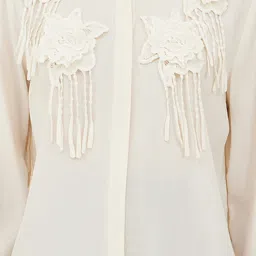 Kazo Off White Viscose Floral Print Shirt image 5