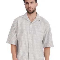 Rare Rabbit Grey Boxy Fit Textured Shirt-picture-40