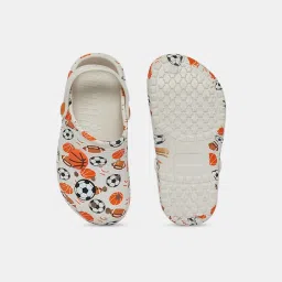 Pantaloons Junior Off-White & Orange Back Strap Clogs image 5