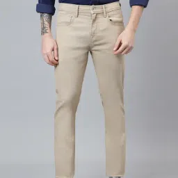 Woodland Khaki Cotton Regular Fit Jeans-picture-43
