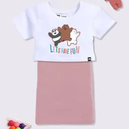 YK X Minute Mirth Girls Cotton T-shirt Dress With Printed T-shirt-image-95
