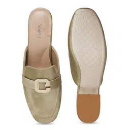 Sherrif Shoes Embellished Block Pumps with Buckles image 4