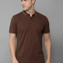 Louis Philippe Jeans Brown Cotton Slim Fit Polo T-Shirt-picture-27