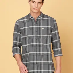 Wrangler Grey Regular Fit Check Shirt-image-33