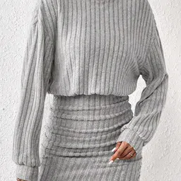 StyleCast x Revolte Women Kimono Sleeve Scuba Peplum Dress-picture-10