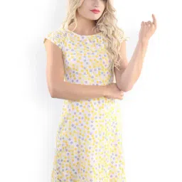 Belle Fille White & Yellow Printed Dress-image-30