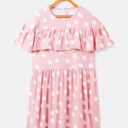 Crimsoune Club Kids Peach Printed Dress-image-17