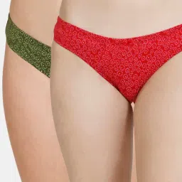 Rosaline by Zivame Green & Red Printed Panty Set - Pack of 2-image-18
