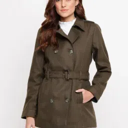 Latin Quarters Dark Olive Regular Fit Coat-image-1