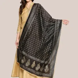 Dupatta Bazaar Black Zari Work Dupatta-image-34