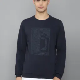Louis Philippe Jeans Navy Cotton Regular Fit Printed SweatShirt-picture-32