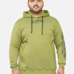 John Pride Green Regular Fit Plus Size Hooded Sweatshirt-picture-16