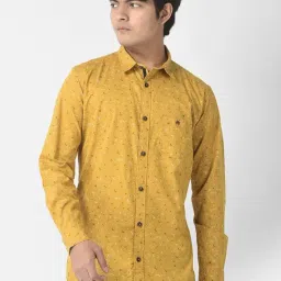 Crimsoune Club Kids Mustard Cotton Printed Full Sleeves Shirt-image-21