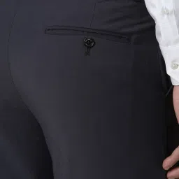 Peter England Navy Slim Fit Trousers image 5