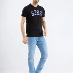 Spykar Black Cotton Regular Graphic T-Shirts image 5