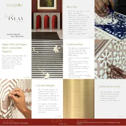 Casagold Floral Vegan Bone Inlay Coffee Table With Stand - Black image 5