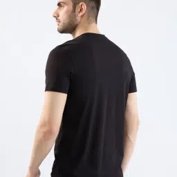 Spykar Black Cotton Regular Graphic T-Shirts image 2