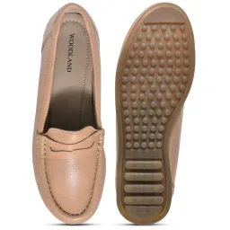 Woodland Women's Peach Casual Loafers image 5