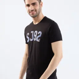 Spykar Black Cotton Regular Graphic T-Shirts image 3
