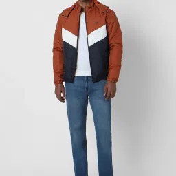 Peter England Orange Regular Fit Quilted Hooded Jacket image 5