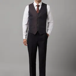 Louis Philippe Purple Slim Fit Texture Three Piece Suit image 5