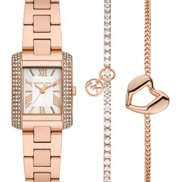 Michael Kors Women Embellished Dial & Stainless Steel Straps Analogue Watch AK_MK7512SET-picture-5