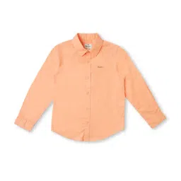 Pepe Jeans Kids Peach & Orange Solid Full Sleeves Shirt-picture-12