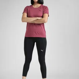 Puma Red Regular Fit Self Pattern Sports T-Shirt image 5