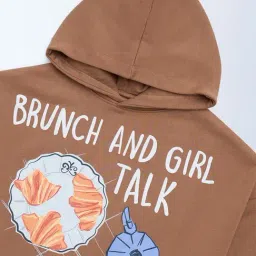 Y&F Kids by Westside Brown Printed Cotton-Blend Hoodie image 3