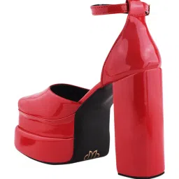 The White Pole Women's Red Ankle Strap Sandals image 5