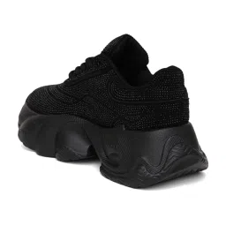 The White Pole Women's Black Casual Sneakers image 5