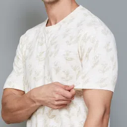 code by lifestyle Code Unwind Beige Cotton Regular Fit Printed T-Shirt image 5