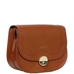 Favore Tan Solid Small Sling Handbag image 5