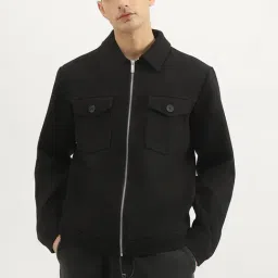 United Colors of Benetton Black Regular fit Solid Jackets-image-12